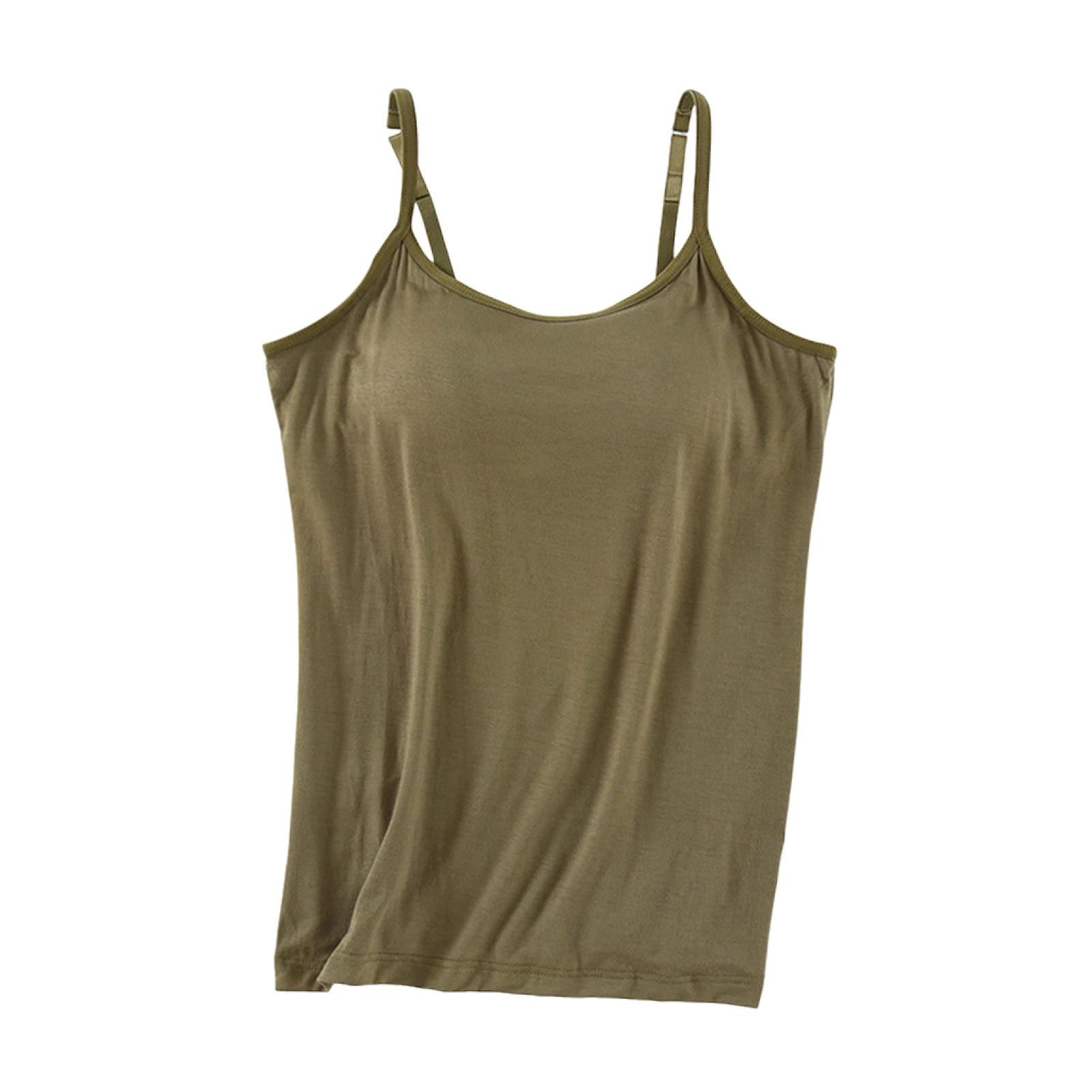 Women Tank with Built-in Bra Adjustable Spaghetti Strap Tank Top for Women Formal Daily Party Ball