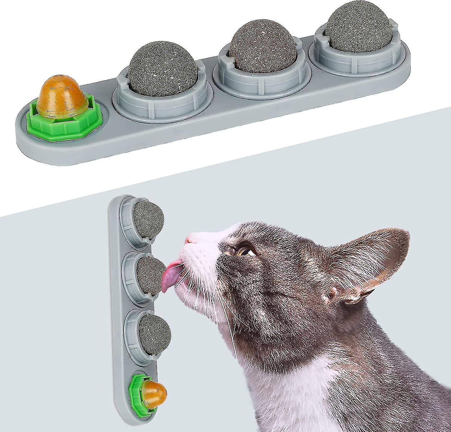 Catnip Ball For Cats Wall, 4 Pack Catnip Toys, Silvervine Balls,teeth Cleaning Dental Cat Toys