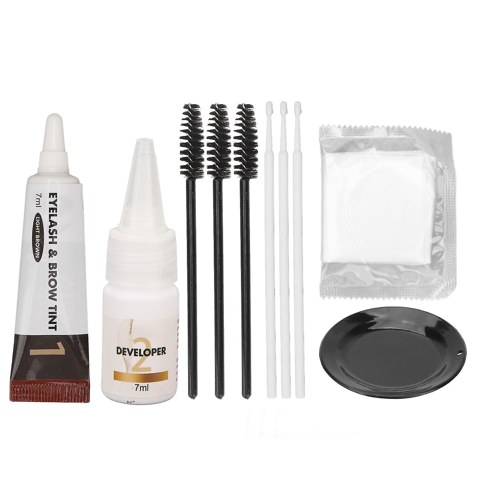 Eelhoe Eyelash Eyebrow Color Kit Professional Waterproof Makeup Brow Lashes Tint Dye Set With Brush Gloves