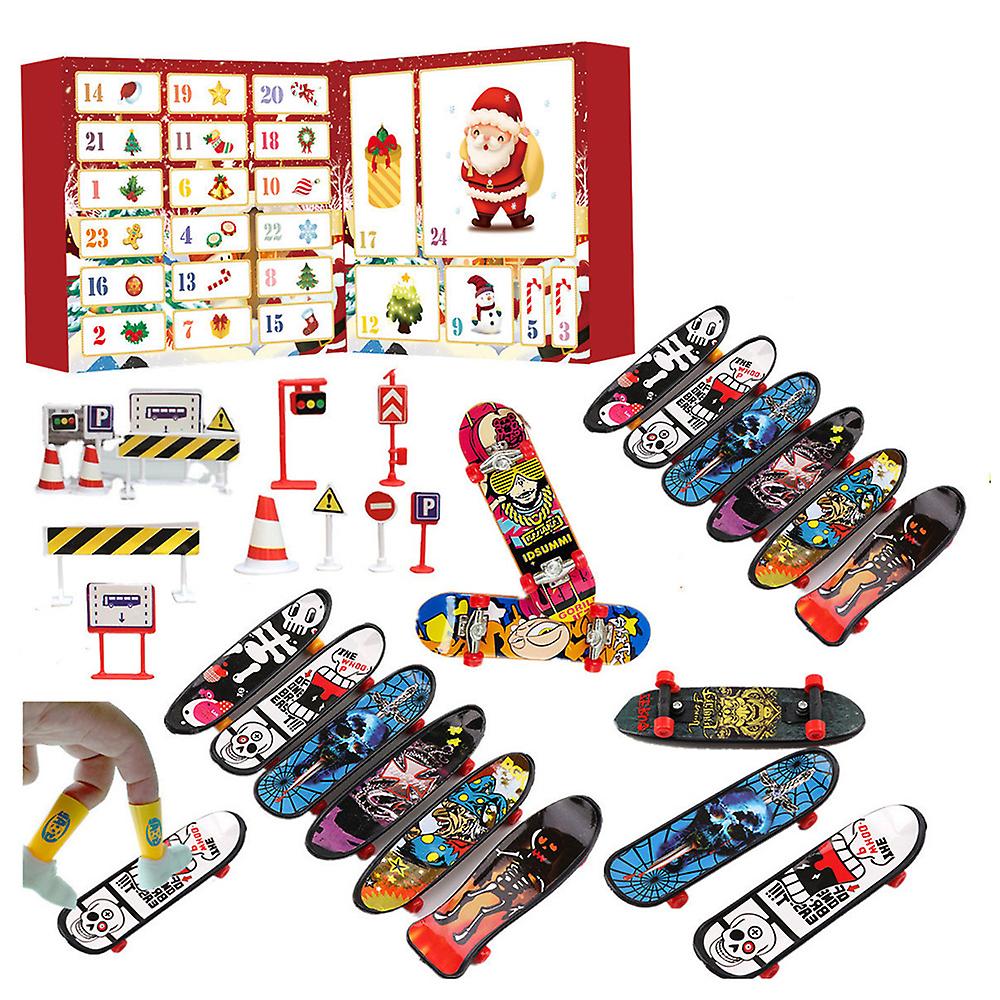 Fingerboard Blind Box Christmas Advent Calendar 24 Days Xmas Countdown Surprise Blind Box Gift For Kids