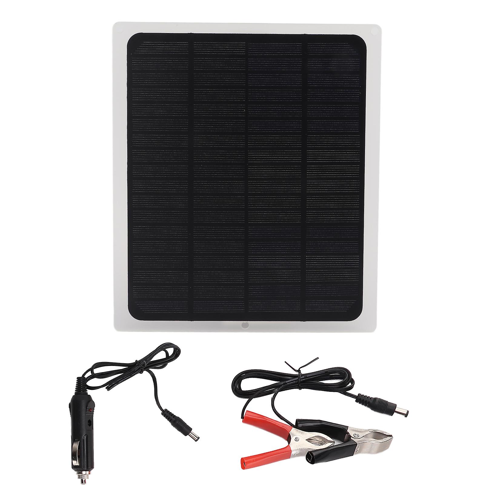 12V 10W Solar Panels with Clamps, Waterproof, for RV Battery Charger
