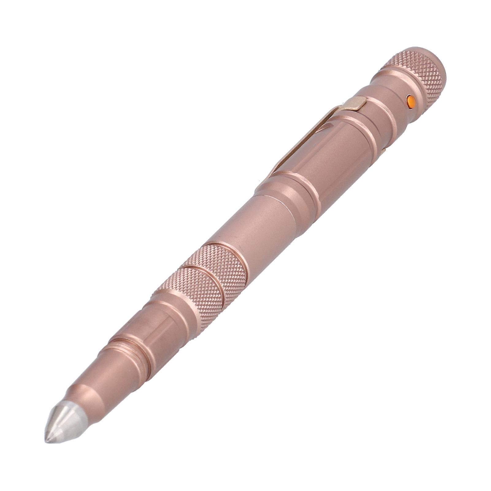 Multi Tool Pen MultiTool Pocket Pen Self Defense Tool with LED Flashlight Mini Cutter for Outdoors(Champagne ) Self Defense Pen