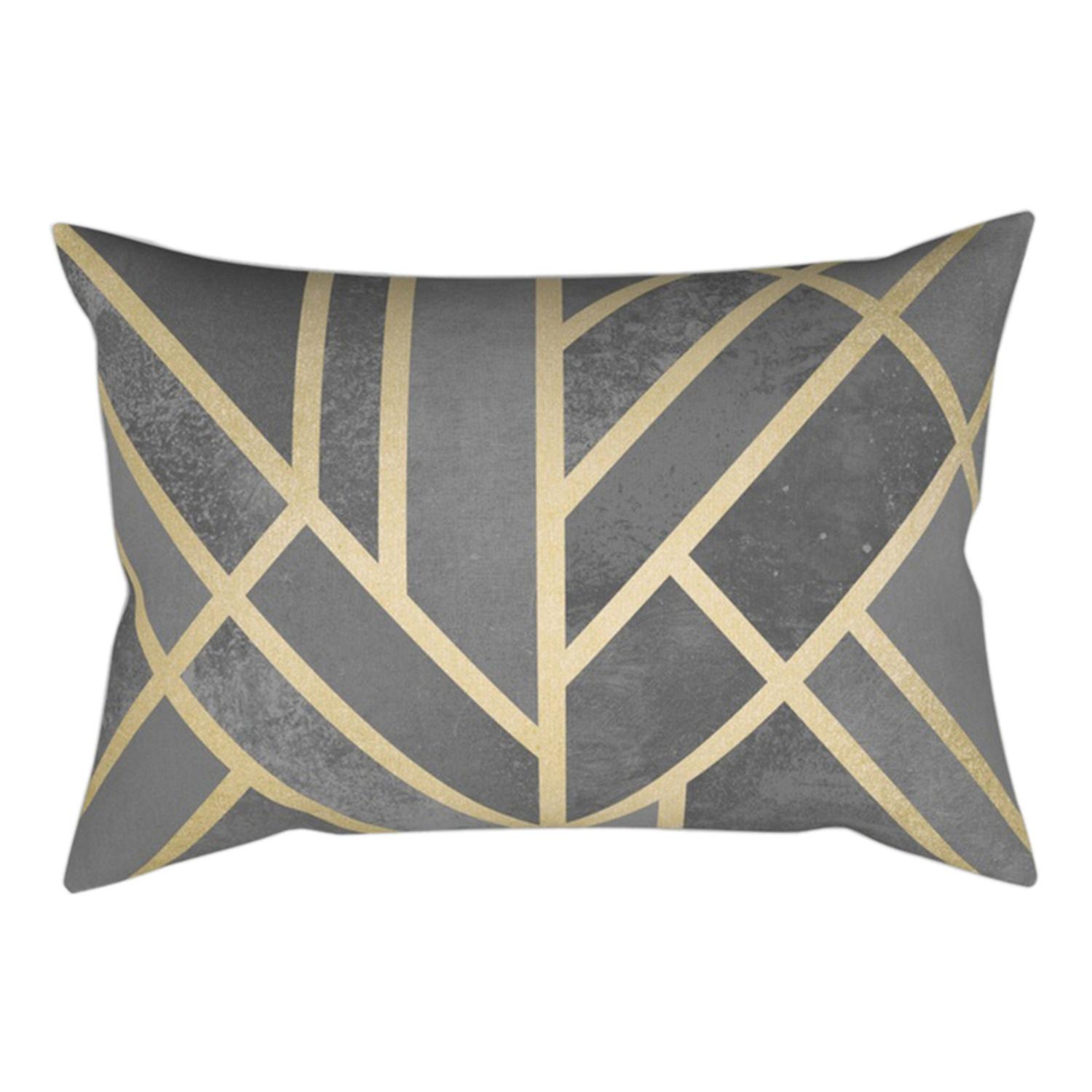 Pillowcase Geometric Printed Polyester Rectangle Cushion Pillow Cover for Home