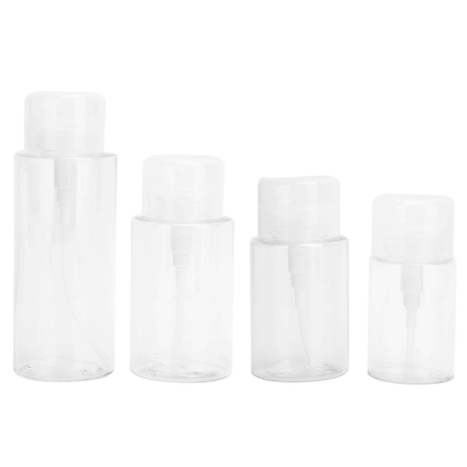 Essential Beauty Buddy: Portable Sizes, Transparent Design Makeup Remover Dispensing Bottles, 4PCS, Durable Material Ensures Longevity, Ideal for