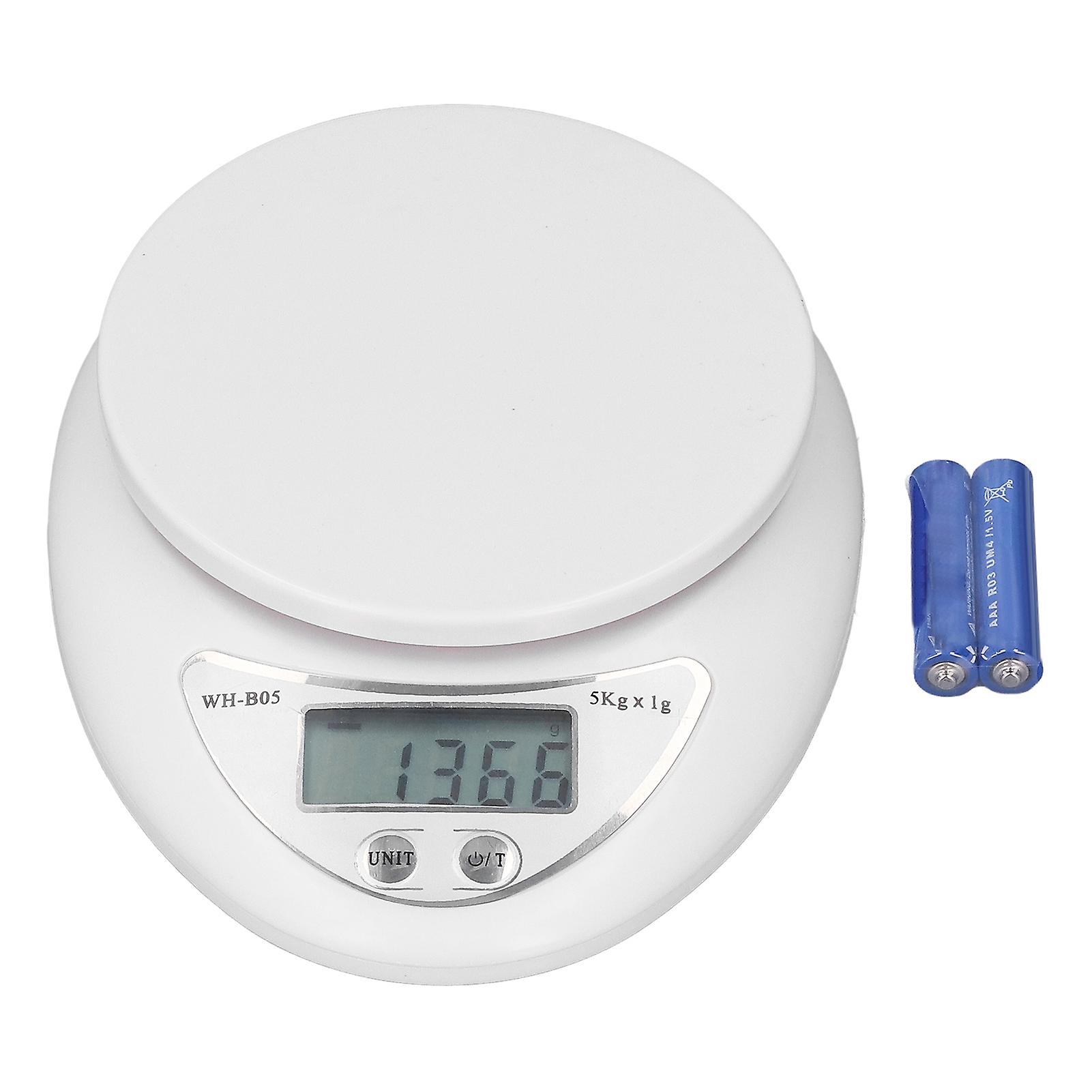 5kg Digital Kitchen Scale High Accuracy Food Weight Scale with LCD Display for Baking Cooking and Weight Loss