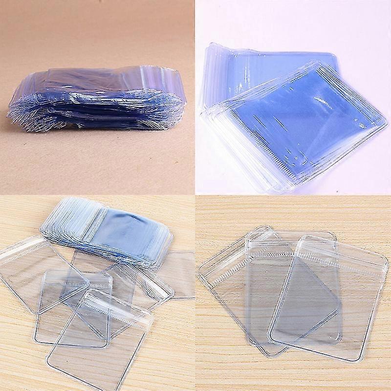 100pcs Clear Pvc Plastic Coin Bag Case Wallets Storage Envelopes