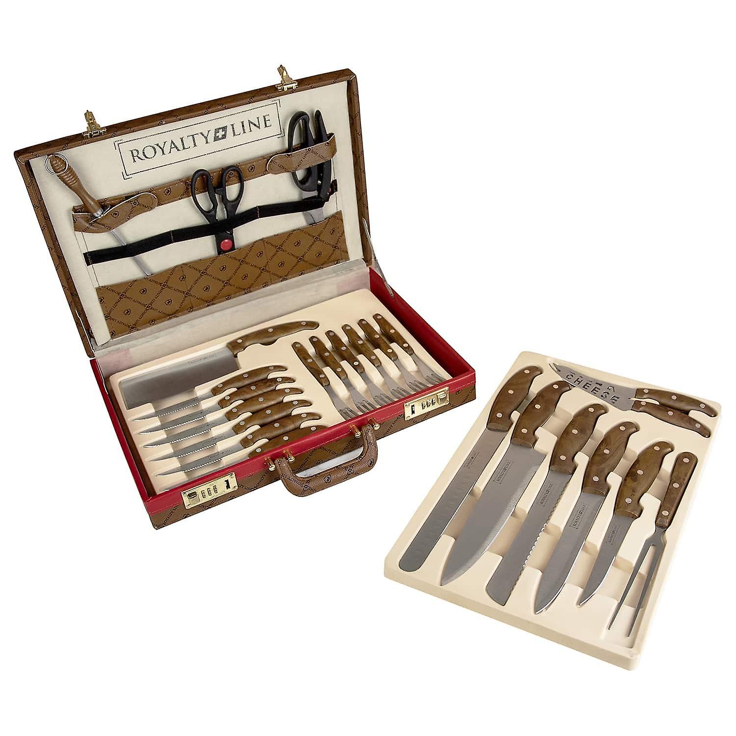 Meat and Knife Set in Briefcase - 24 Parts