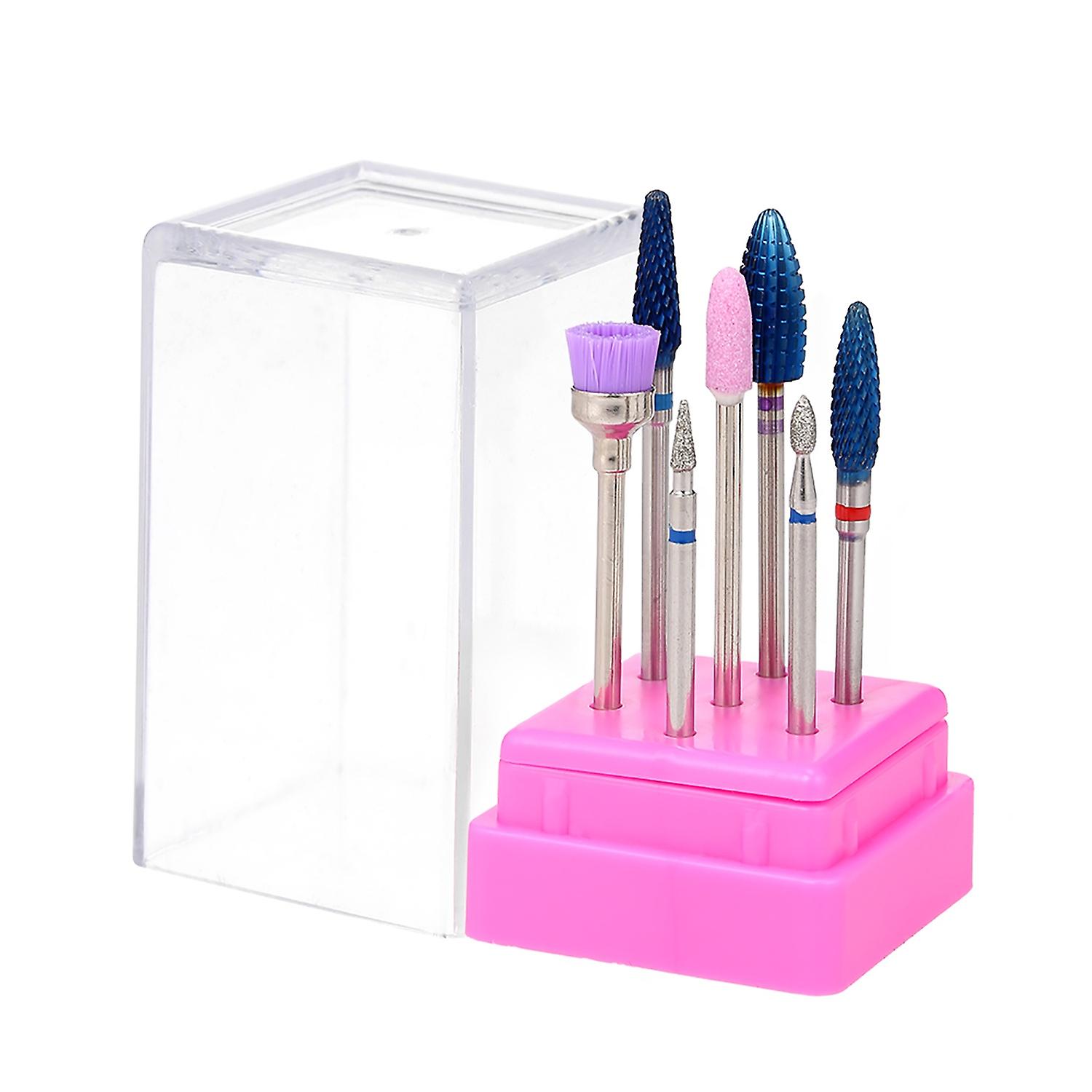 7pcs Nail Drill Bits Set Pedicure & Manicure Drill Bits Kit Replacement Drill Bits for Electric Nail
