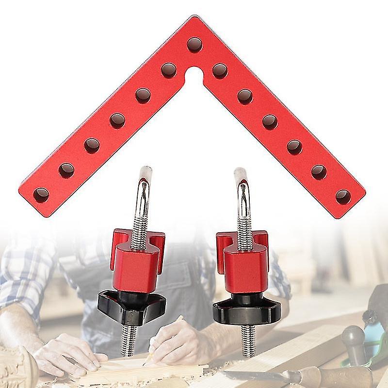 90 Degree Positioning Squares With 2 Scales(140mm & 5.5inch),1 Right Angle Clamps With 2 Clamps For Box Cabinets Drawers