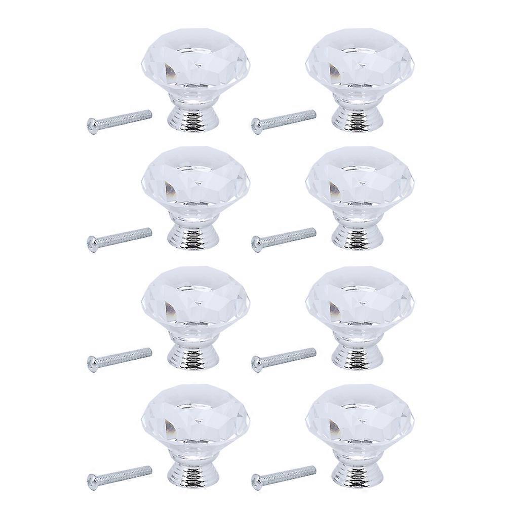 8 Pack 40mm Diamond Shape Drawer Knobs for Cupboard, Kitchen and Bathroom