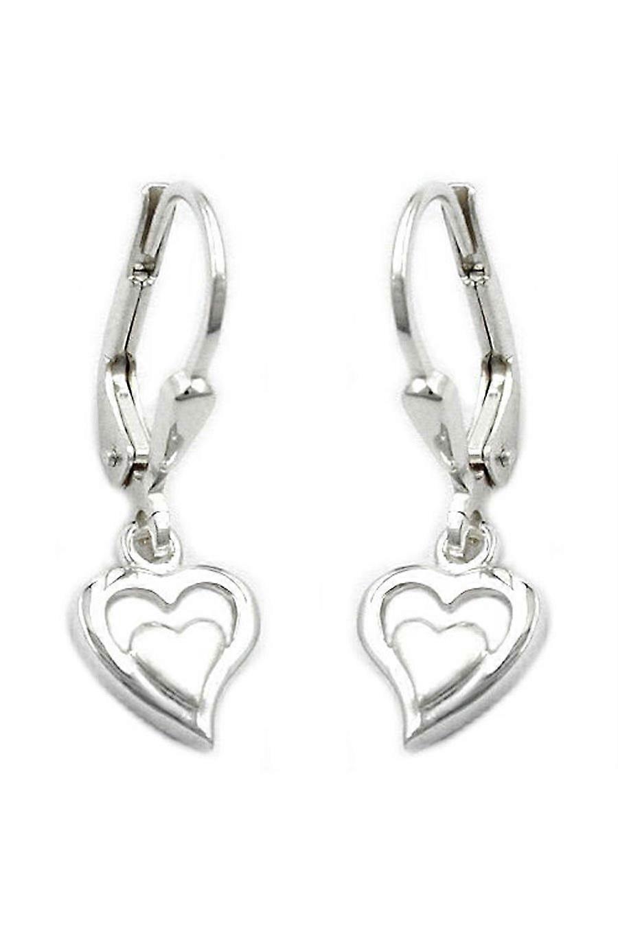 Earrings Leverback Hearts Silver 925 - Gl93201