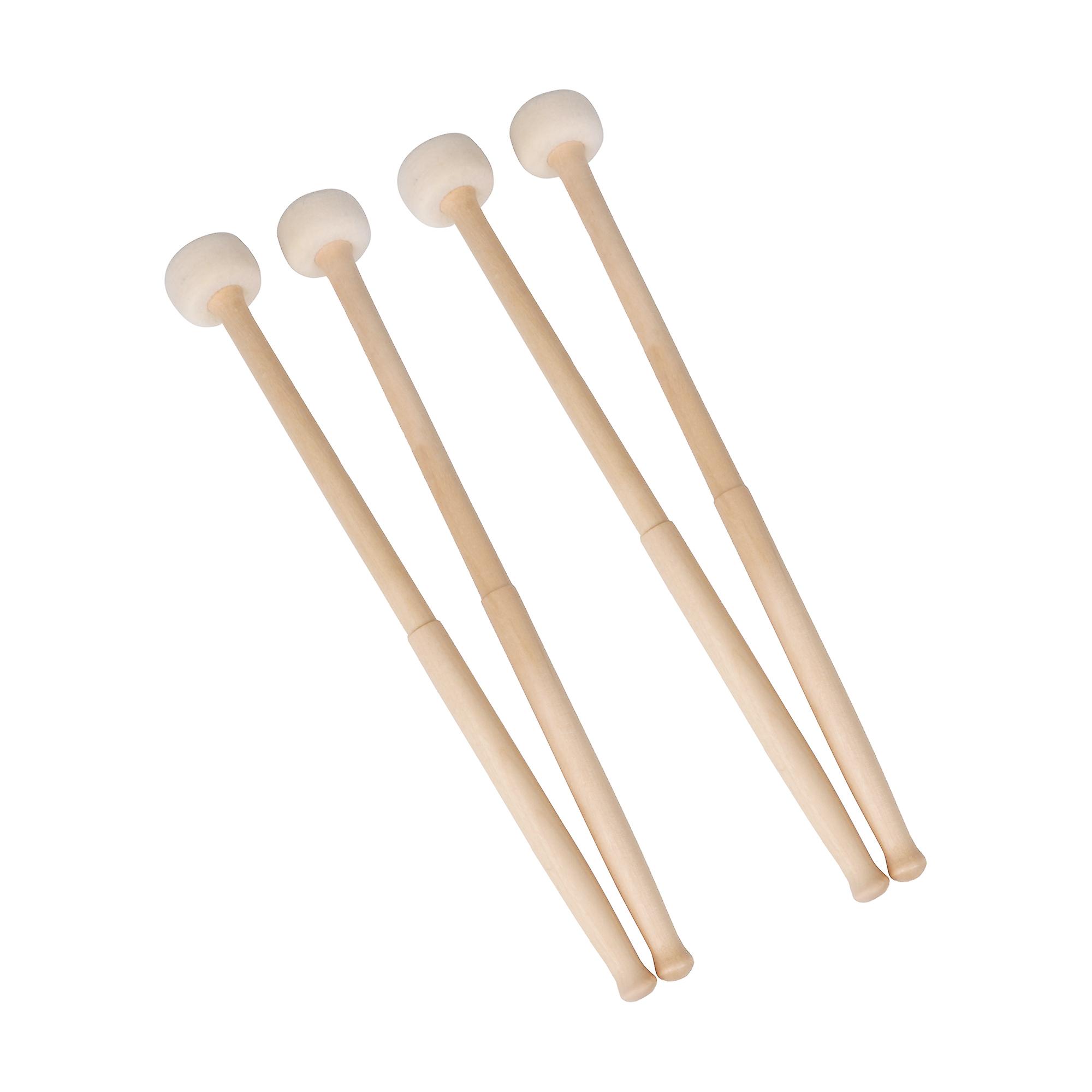 4Pcs Multi-Purpose Felt Mallet with Wood Handle 14.49Inch Length for Drum