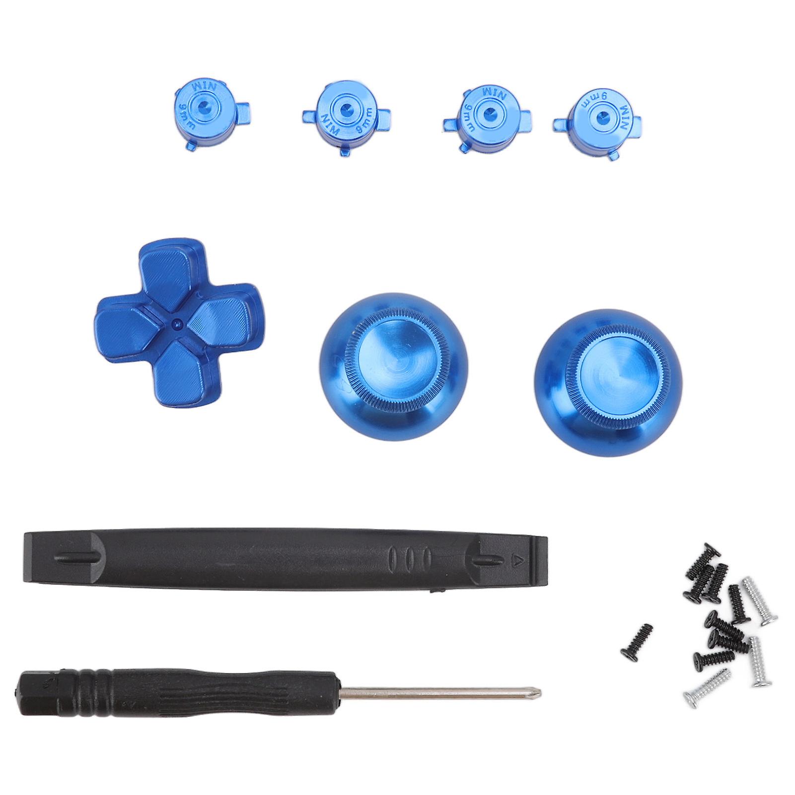 Buttons Replacement Kit Aluminum Alloy Dpad Buttons for PS5 Controller Accessories Blue