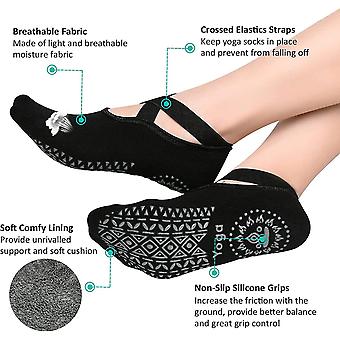4 Paar Antislip Yogasokken, Sportsokken voor Dames, Yoga Pilates Sokken
