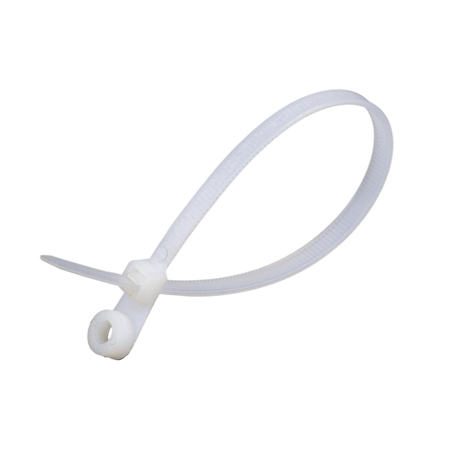 100PCS Screw Hole Cable Ties Multipurpose Self-Locking Nylon Wire Zip Ties Fixing Tool