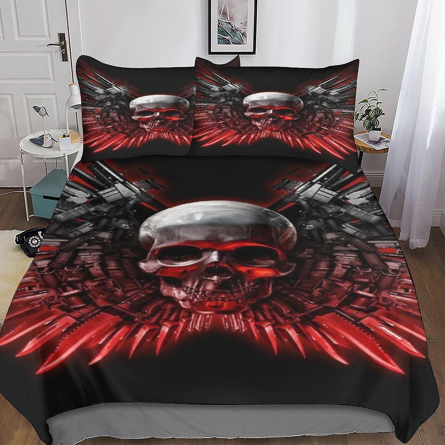 HOUKIG Skulls - طقم مراتب زخرفية سكنية للأطفال ، طقم مراتب حمام مائي ، 3 قطع ، مرتبة حديثة مع جماليات فنية ،