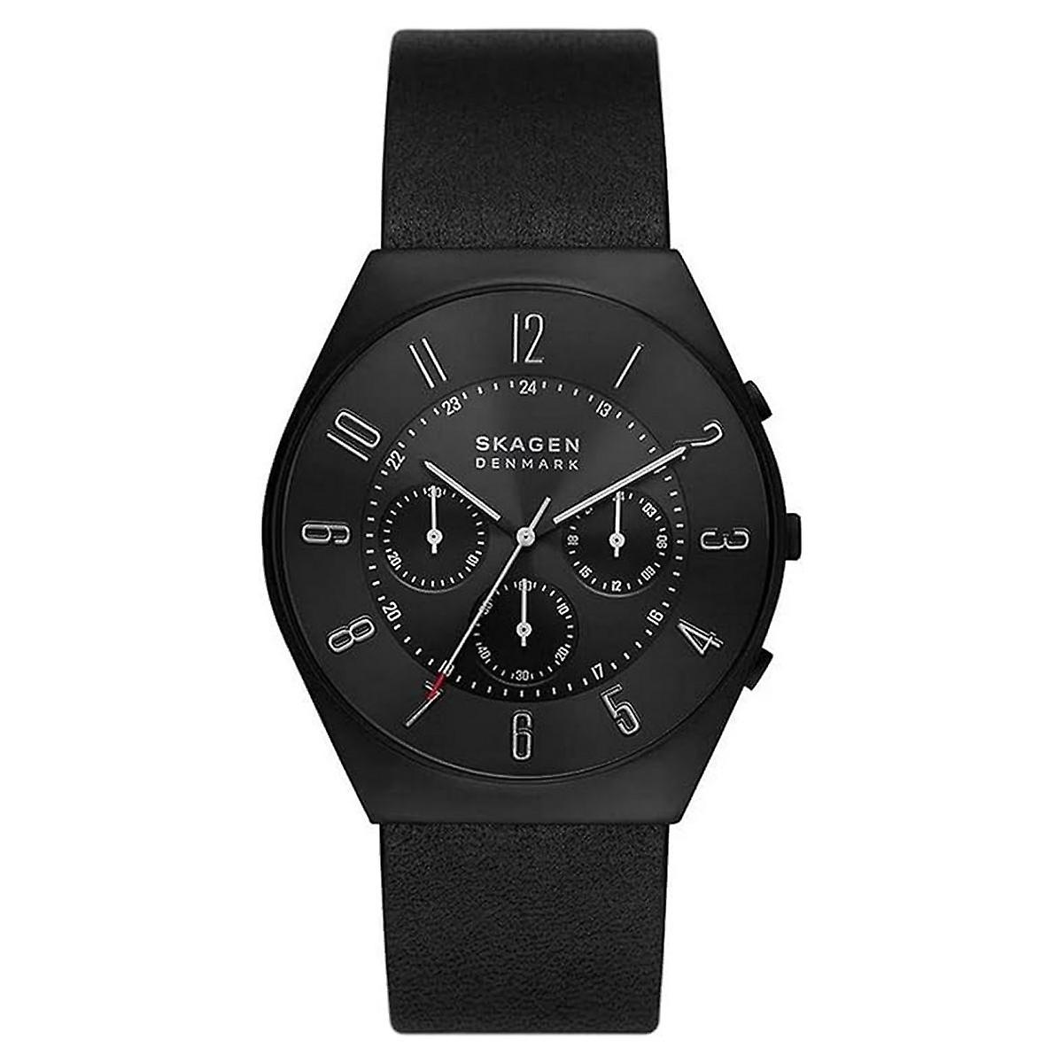 Skagen Men's Watch Chronograph Wristwatch Grenen Leather SKW6843