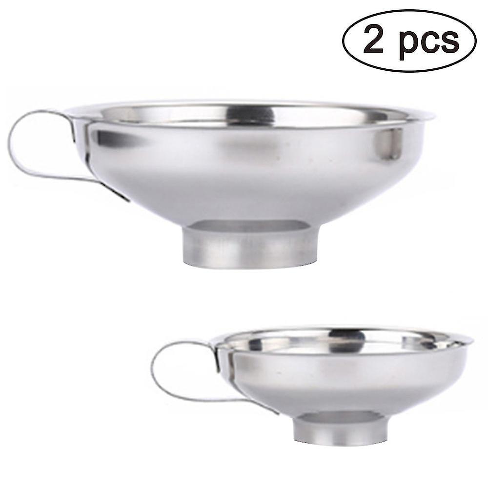 2 Pieces Funnel Durable Stainless Steel Kitchen Funnels