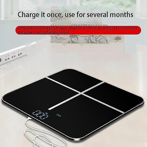 Bathroom Body Scale Lcd Usb Charging(black)