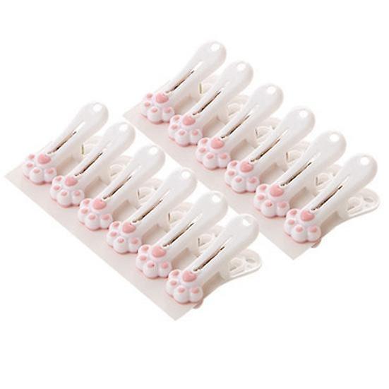 12 Pcs Clothes Pins Lovely Elastic Cat Paw Shape Photos Towels Socks Clips Household Supplies
