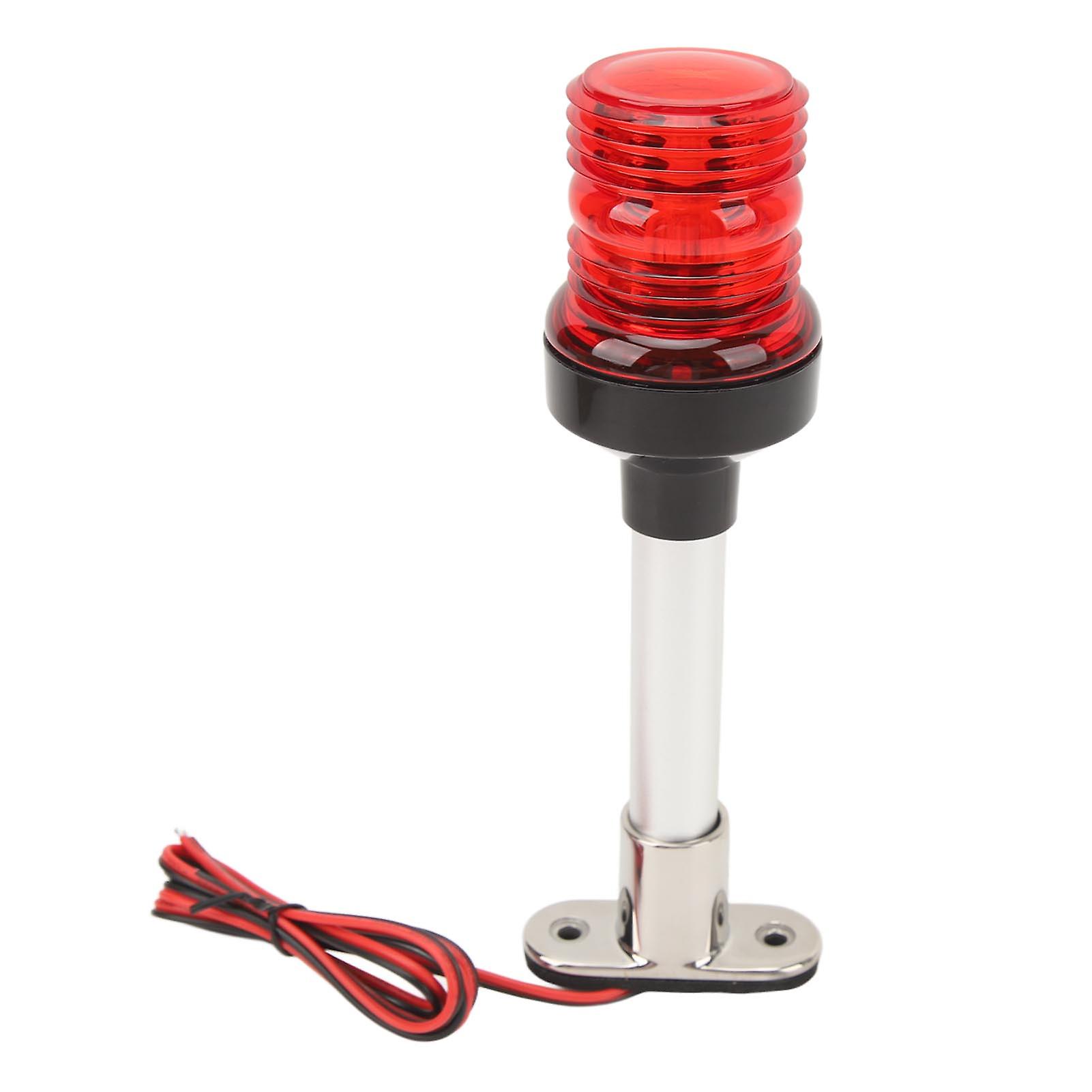 8インチボートスターンライトIP66防水2NM以上の視認性ステンレス鋼ベースラウンドボートアンカーライト漁船ヨットレッド用