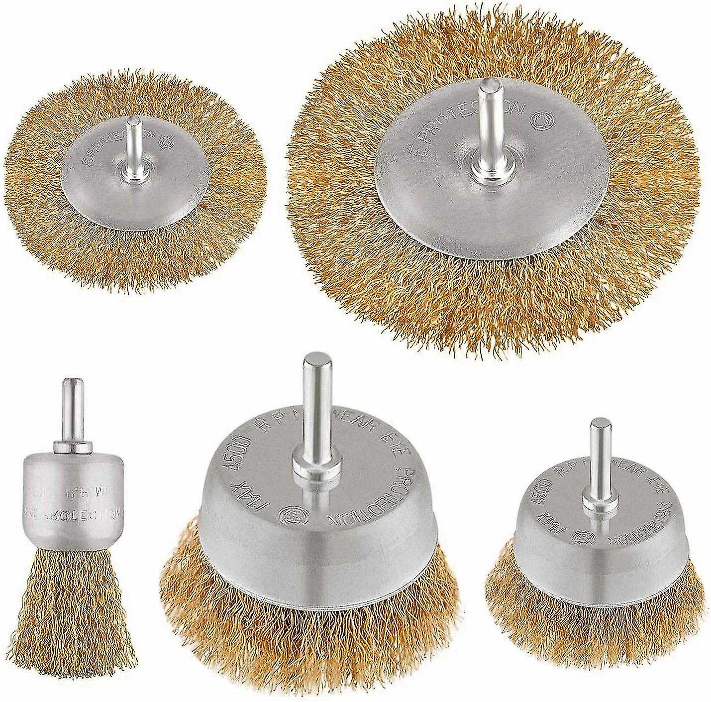 Set mit 5 Metallbürsten für Bohrer