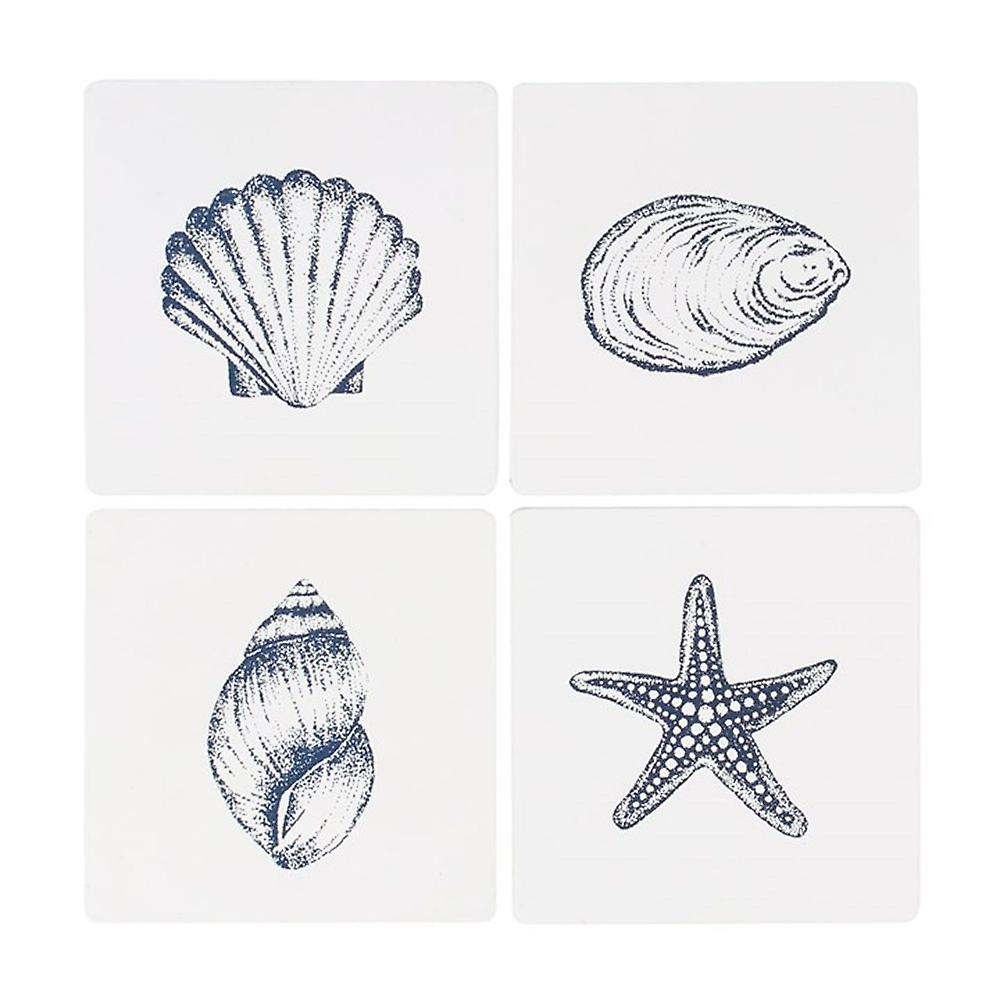 Coastal Charm Seashell Coaster Set