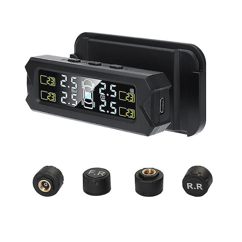 Solar Car Tire Pressure Monitor Tpms High Precision Tire Pressure Monitoring System With 4 External/