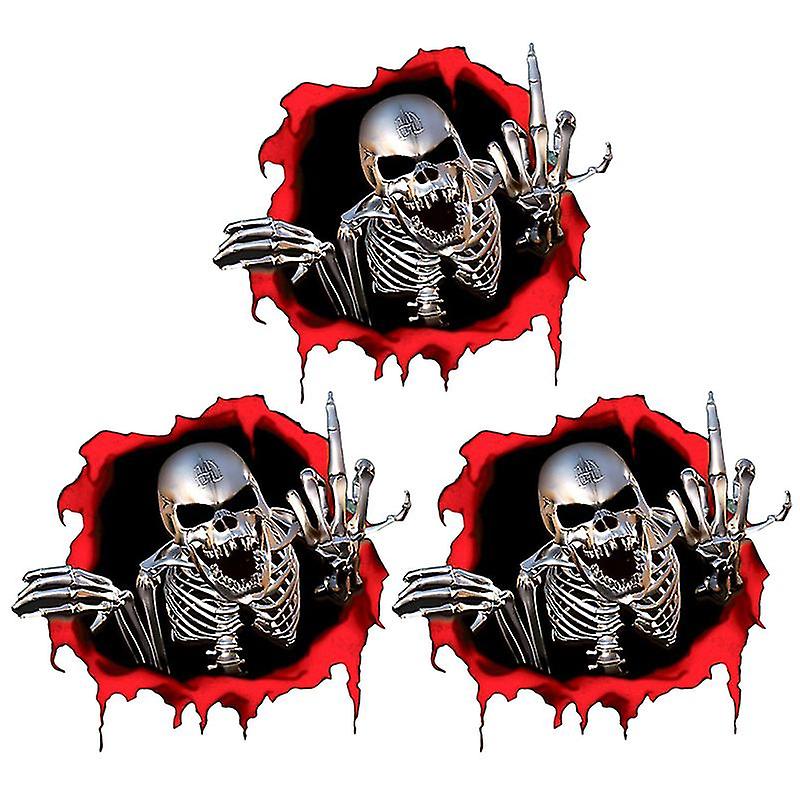 3pcs Skull Car Emblem