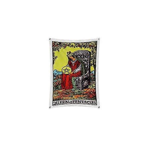 Tarot Card Queen of Pentacles Wall  Tapestries