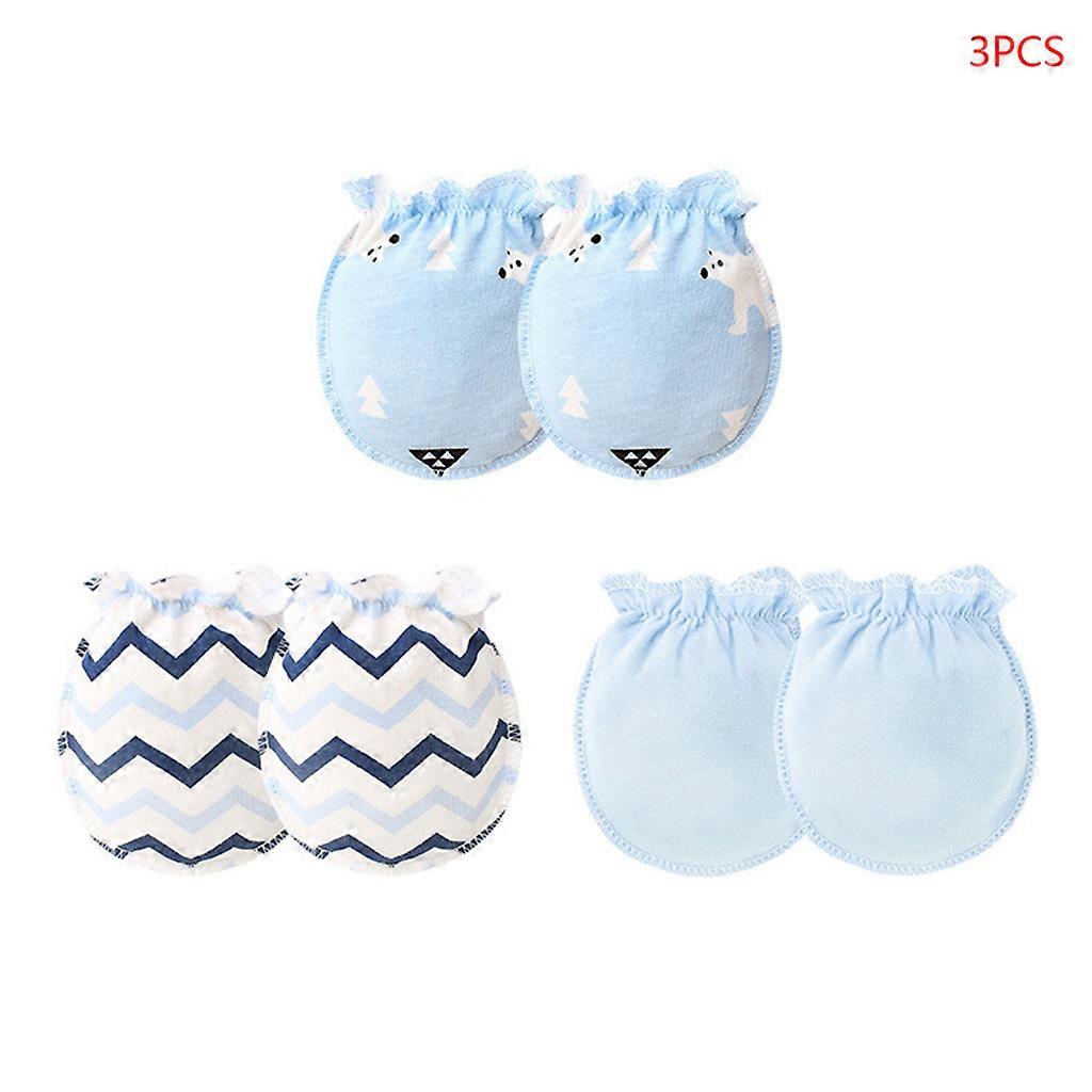  Newborn Anti Scratching Mittens Breathable Cotton Baby Gloves Protection Face