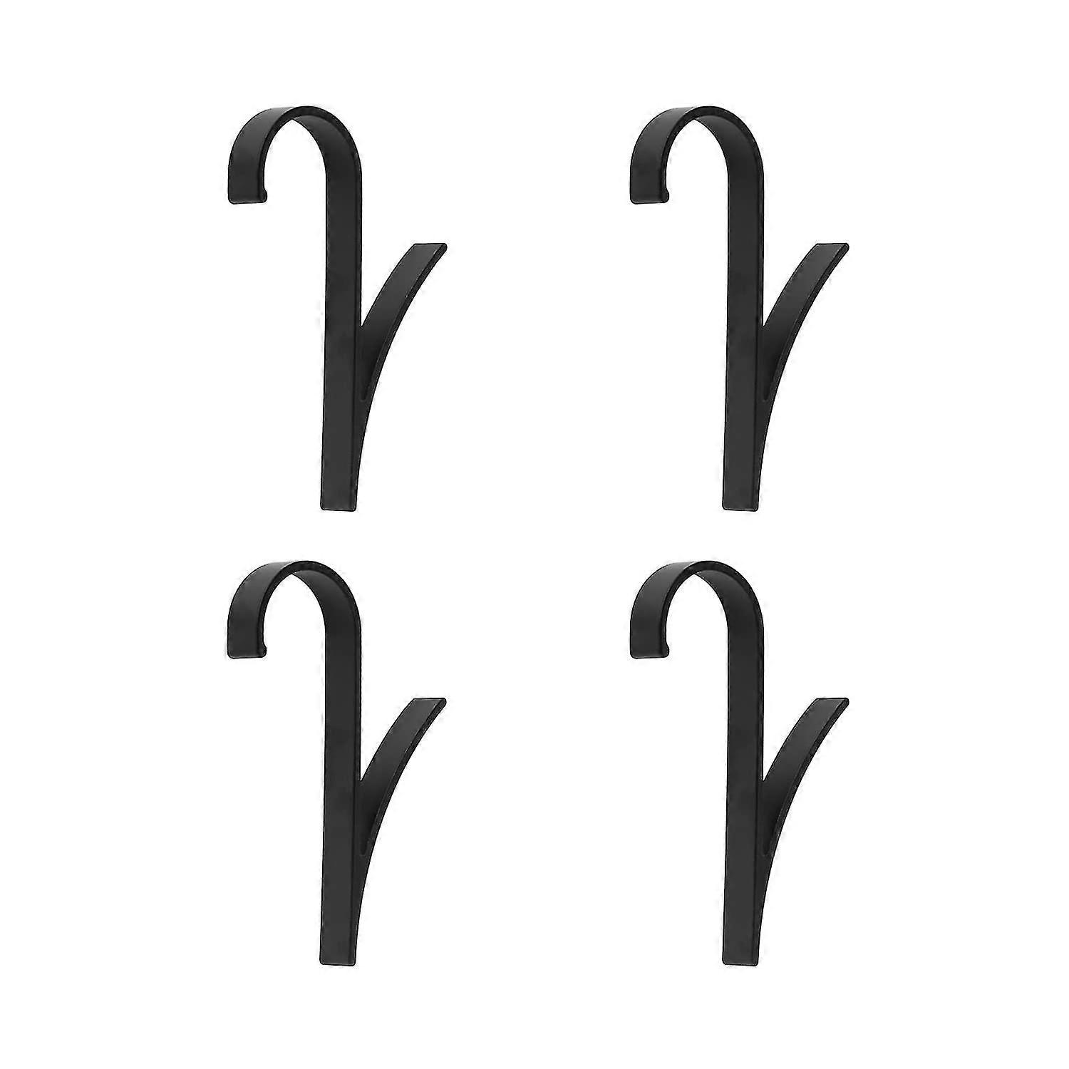 4ピースラジエーターフック、ラジエーター用10cmアルミフック、任意の高さと距離に取り付けることができます、バスルームとキッチン用の黒いラジエーターフック