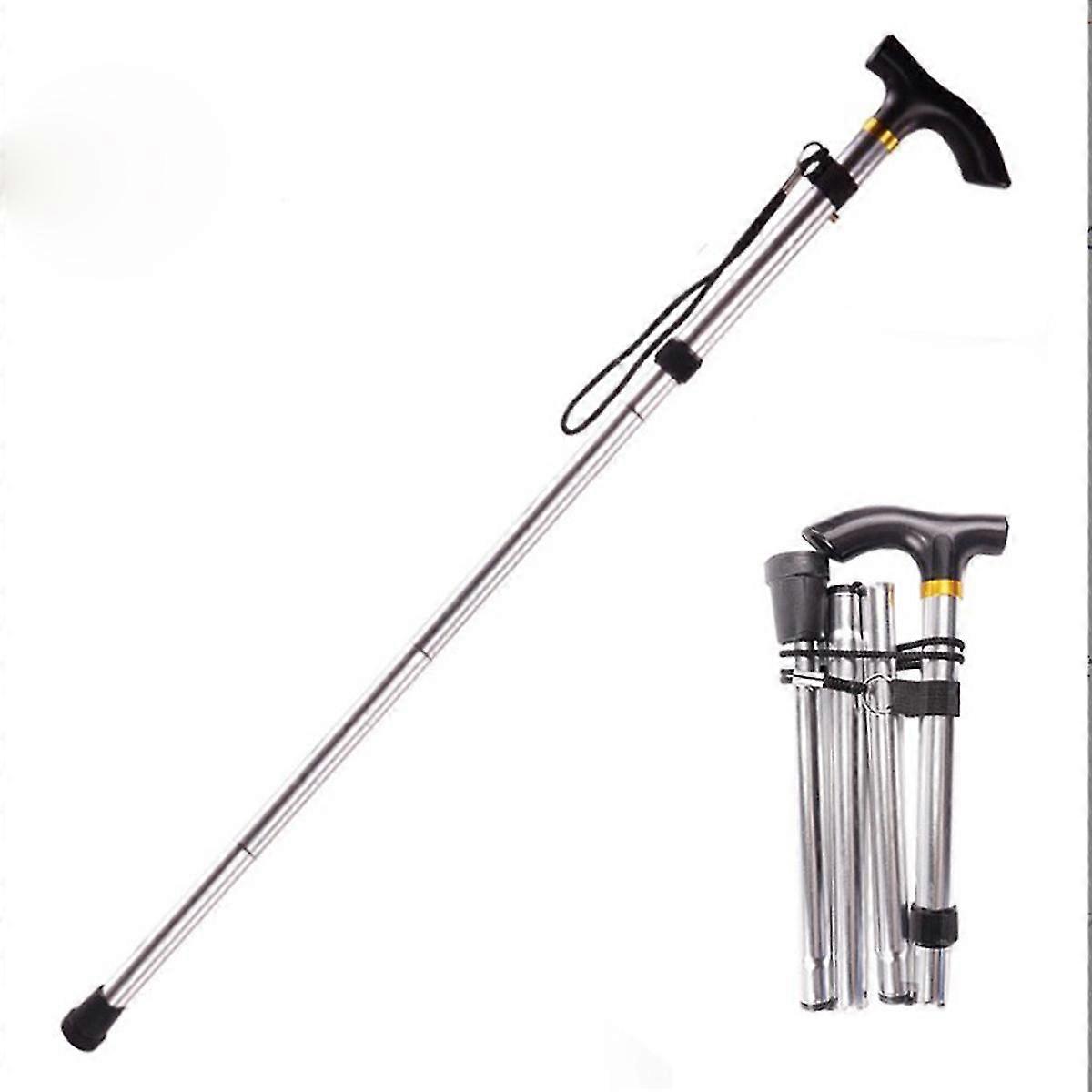 Folding Cane, Foldable Cane, Walking Cane, Non-slip Comfortable (silver)