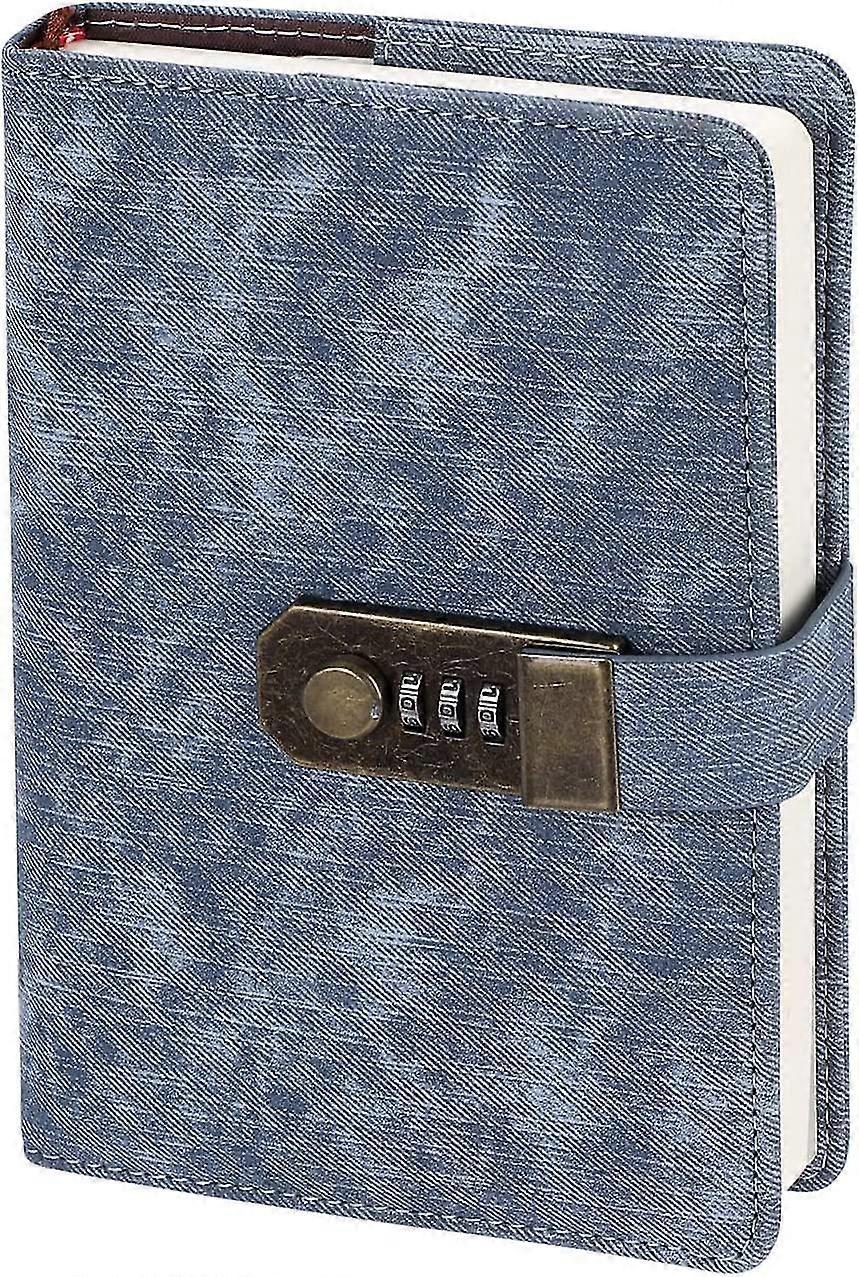 Notebook With Lock Password Notebook Notepad Secret Diary Notebook Lockable Journal Writing Notebook Imitation Leather Soft Cover Notebook Daily Plann