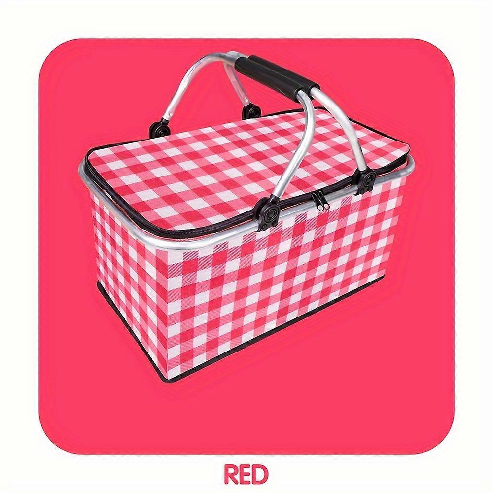 30L Extra-Large Foldable Picnic Basket - Insulated & Durable, Quick-Collapse Design with Stylish Metal Handle for Effortless Outdoor Adventures, Perfe