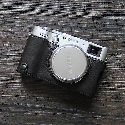 Couro Fujifilm X100v feito à mão Couro Case Fuji X100v Capa de Couro X-100v Capa protetora Câmera Bag Case Semi Case Base Shel