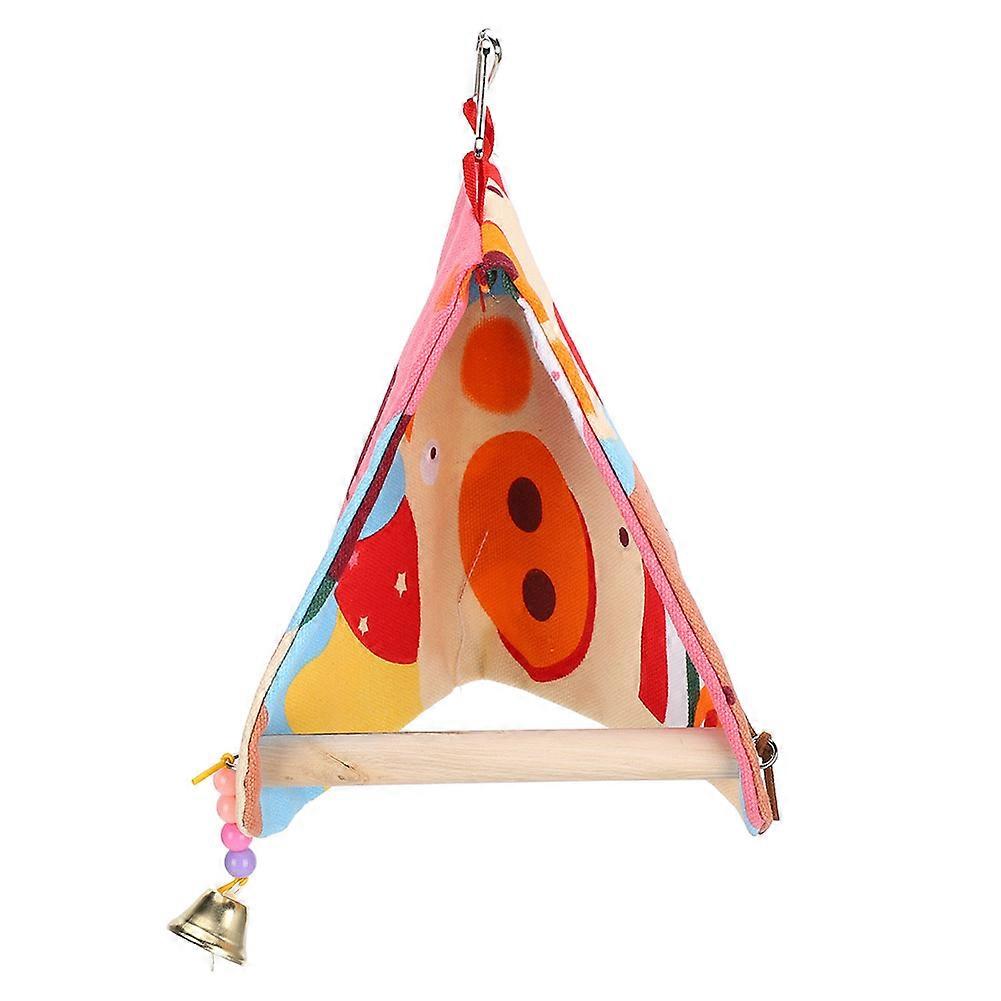 Parrot Swing Nest Open Nest Parrot Platform Double Canvas  Triangle Wood Shelter for BirdSmall Size