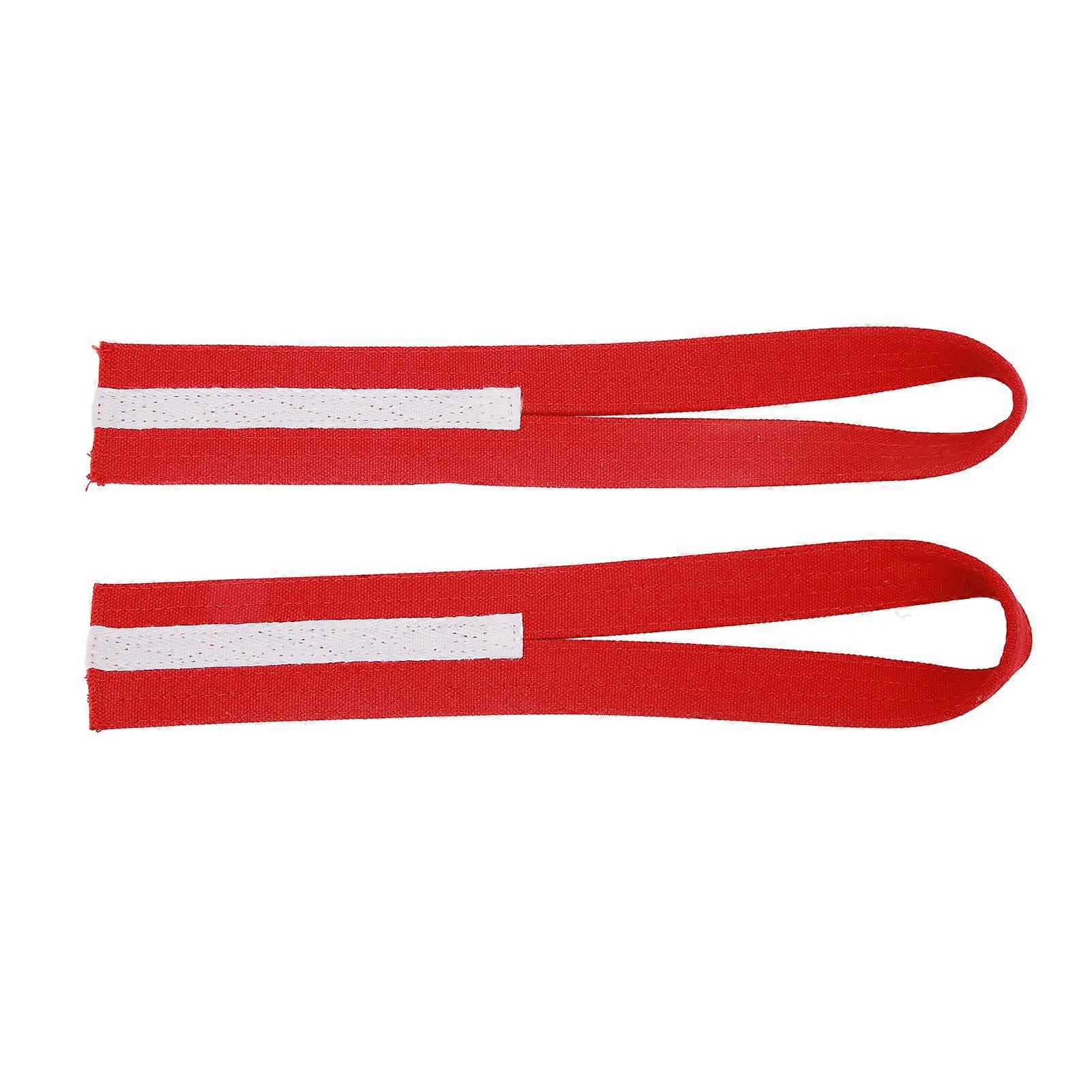 2pcs Lifting Wrist Straps Canvas Anti Slip Enhance Strength Wound Form Weight Lifting Straps Red