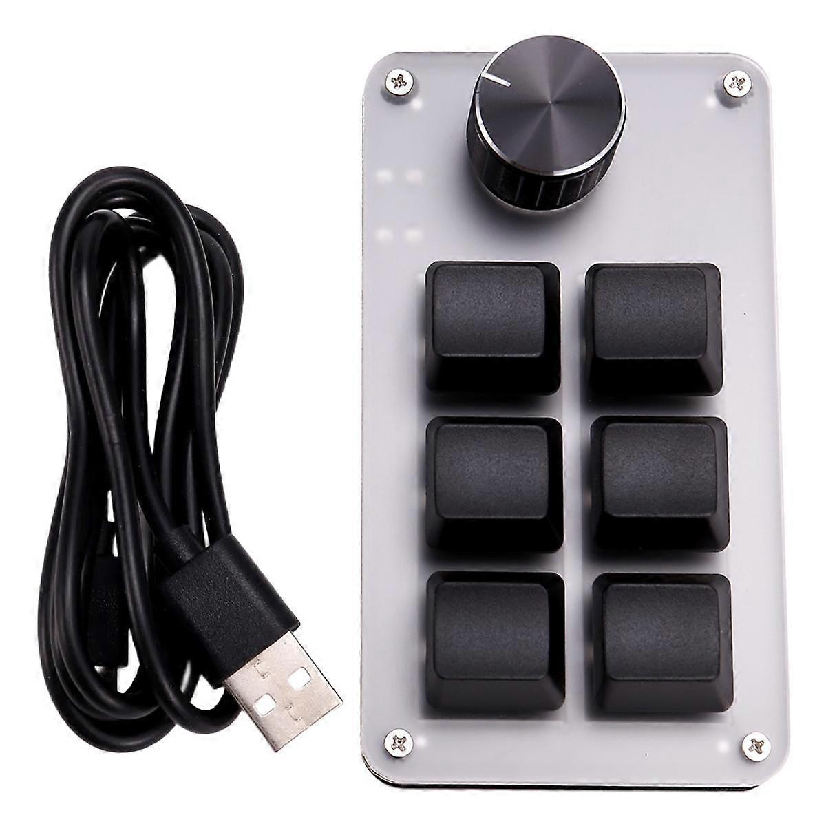 6 Toets 1 Knop Copy Paste Mini Button Bedrade RGB Mini Mechanisch Toetsenbord voor Gamers / Ontwerpers / Video Editor