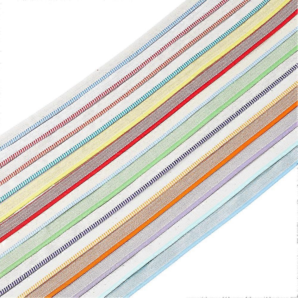 14PCS Book Binding Headbands 1 Yard/PC Polycotton Bookbinding Endbands 0.53inch Width Book Headband Book Decor Ribbon Book Binding Cloth for Bookbindi