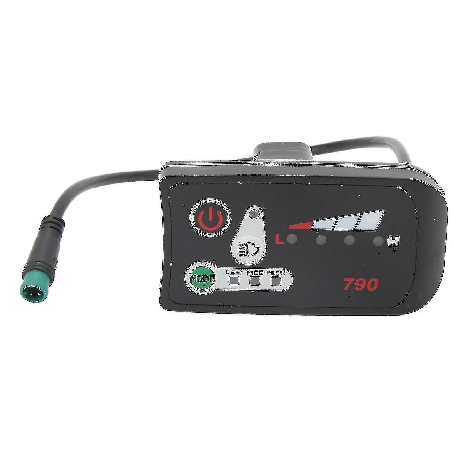 Electric Bike Led Power Display Panel Electric Bike Modification Display Meter With Waterproof 5p Male Plug For 22.2mm Handlebars