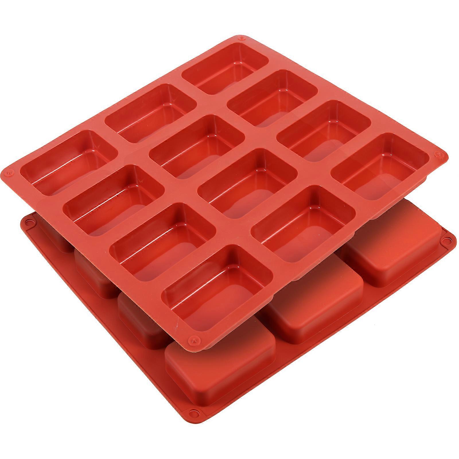 2pcs Silicone Mini Loaf Pan Mini Bread Pan Non-stick Cheesecake Baking Mold