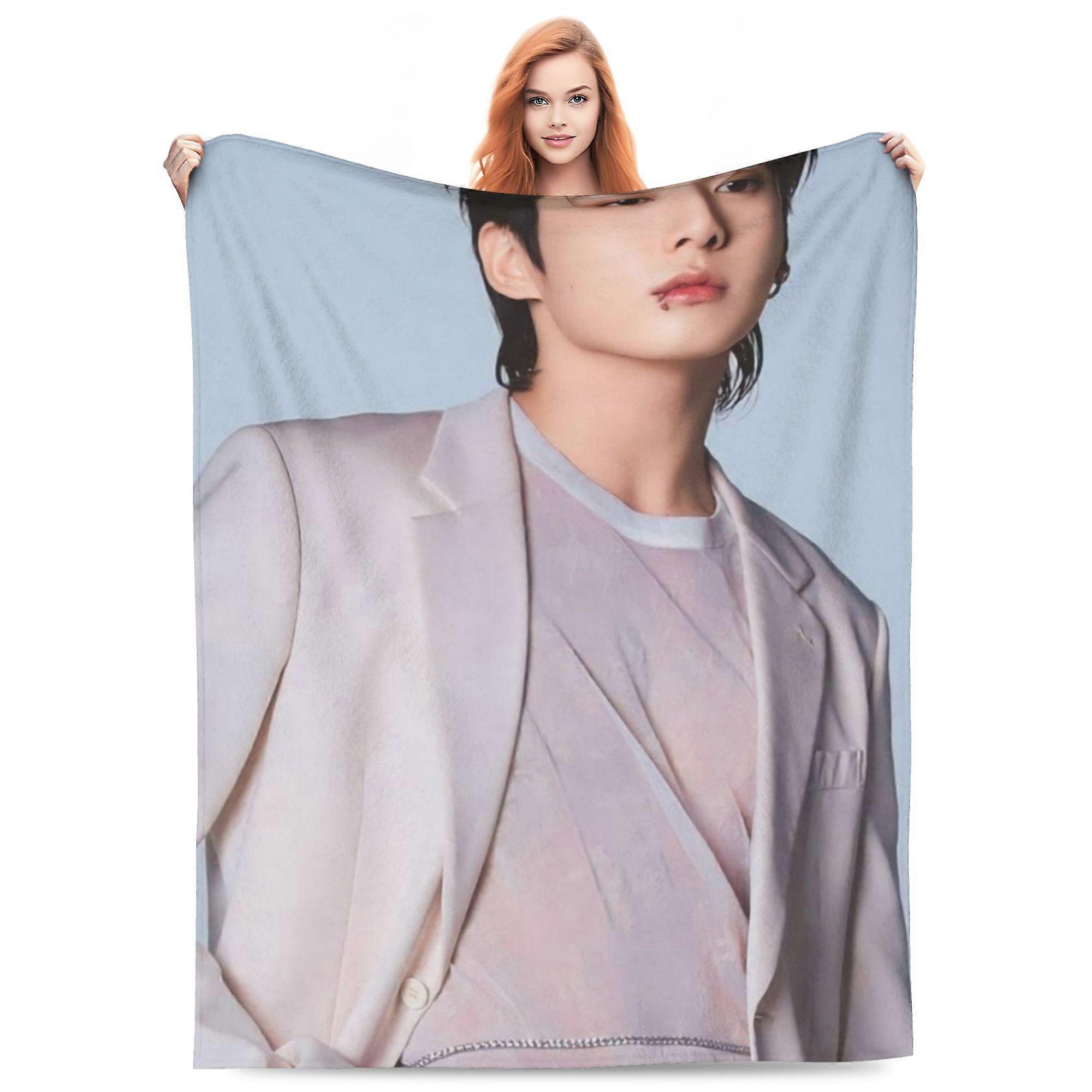 BTS Jung Kook (75) Miękki koc do rzucania Koce flanelowe Koc do umeblowania domu Sofa Koc-ML1565