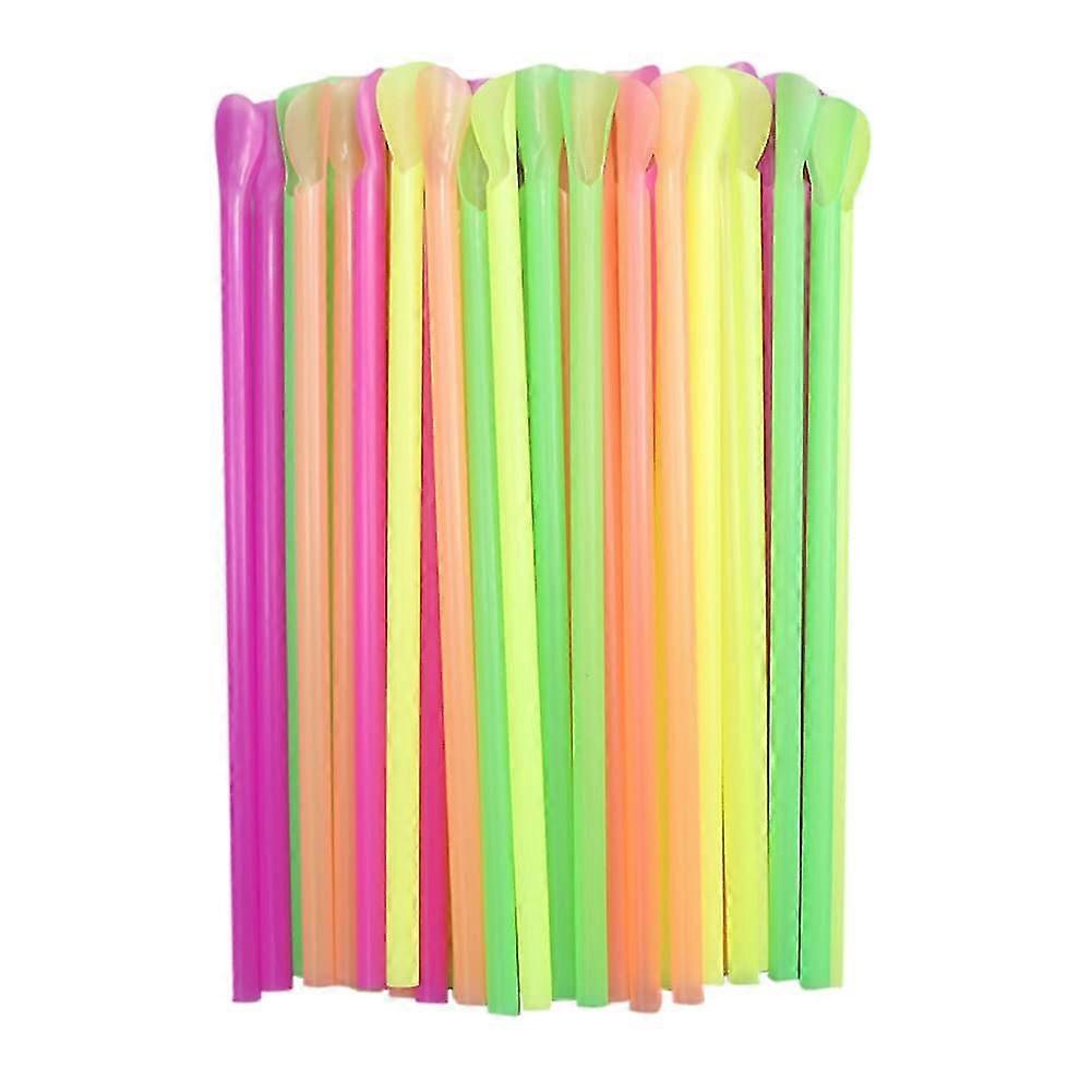 100τμχ καλαμάκια Slushie, Jumbo φαρδιά καλαμάκια, καλαμάκια κουταλιού για smoothies slushies κώνοι πάγου