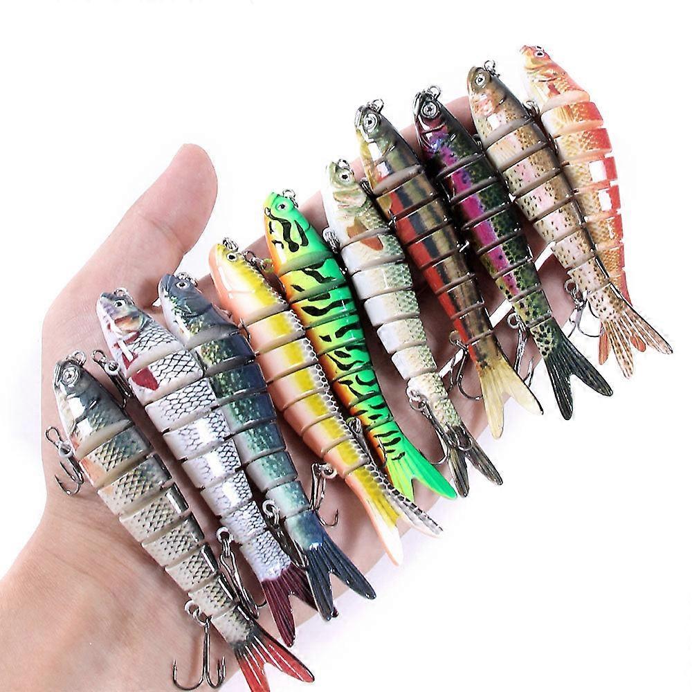 Appâts de pêche Lure Bait 8 Segments 10 Couleurs 10cm-11g Multi-section Poisson Submergé Tossing Bait