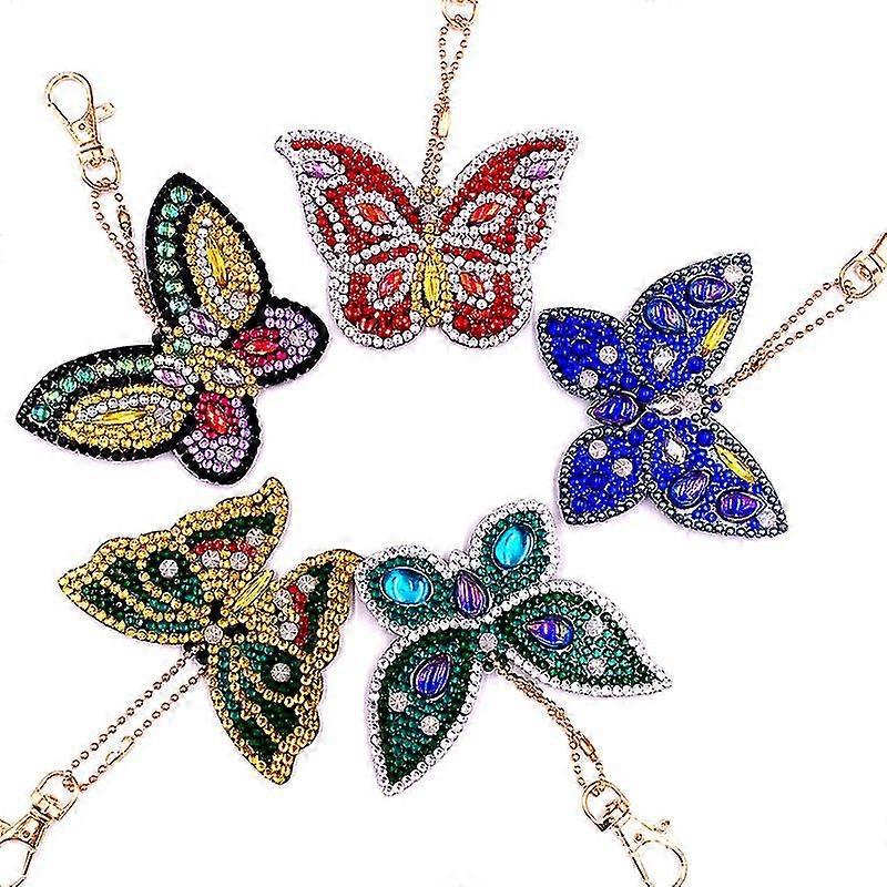 diamond painting decorative butterfly keychain