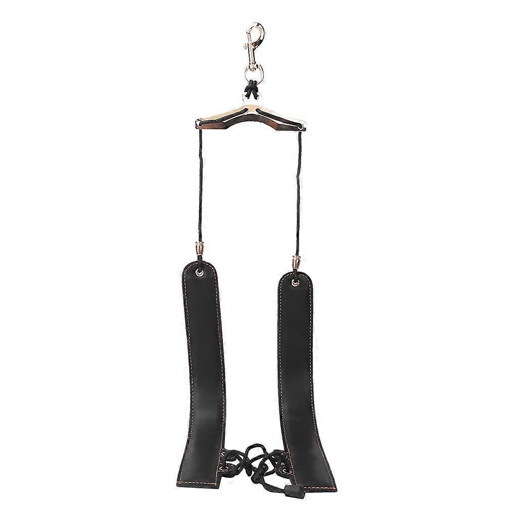 Sassofono in pelle artificiale doppia tracolla strumento musicale regolabile (nero)