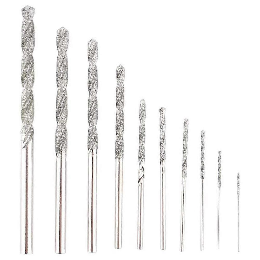 10 sztuk Diamond Drill Bits Set Twist Diamond Tip Drill Bit Heavy Duty Mini Diamond Drill Bit Set