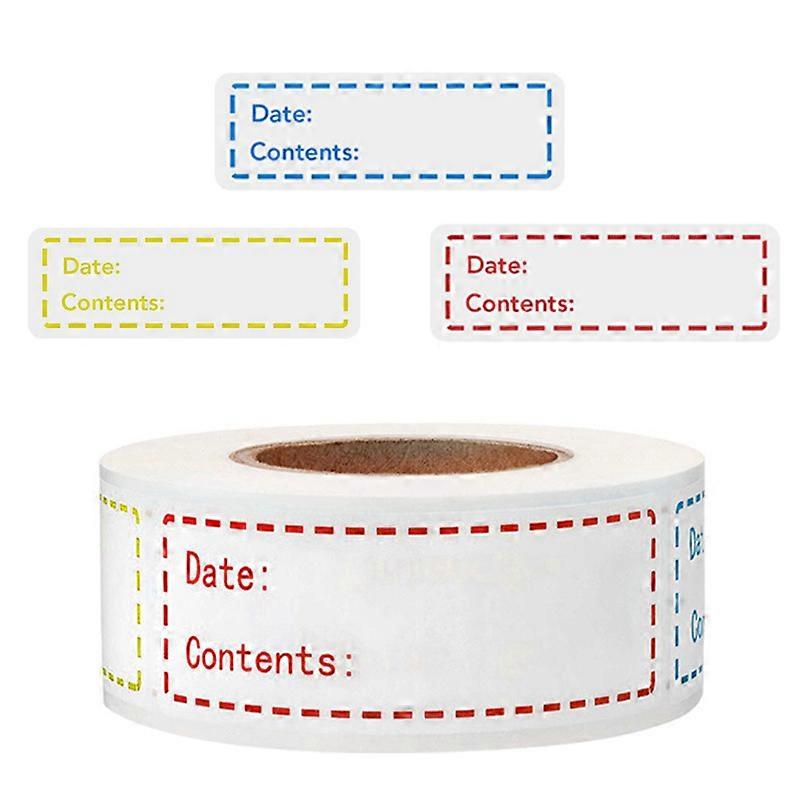 2 VolumesFreezable Stickers Freezer Labels On Roll, Size 75x25mm, White And Red Date Labels For Food Sticker