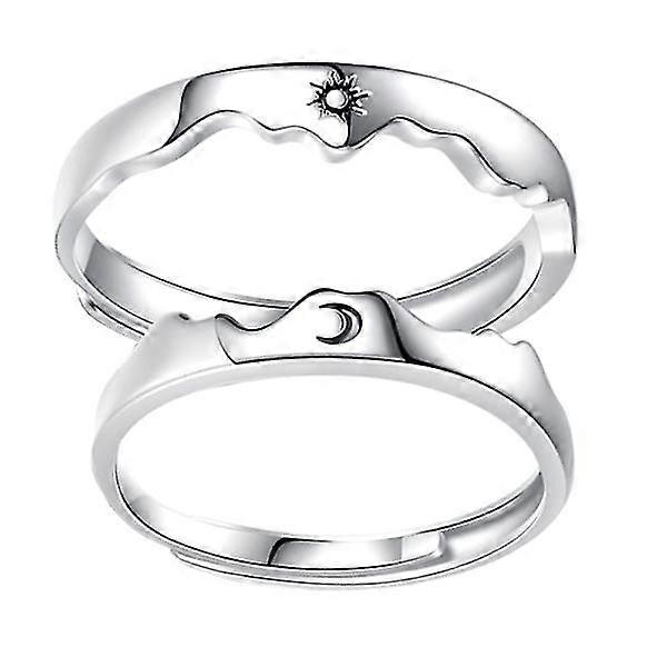 Man Rings Friendship Rings Sun Open Ring Black White Couple Rings